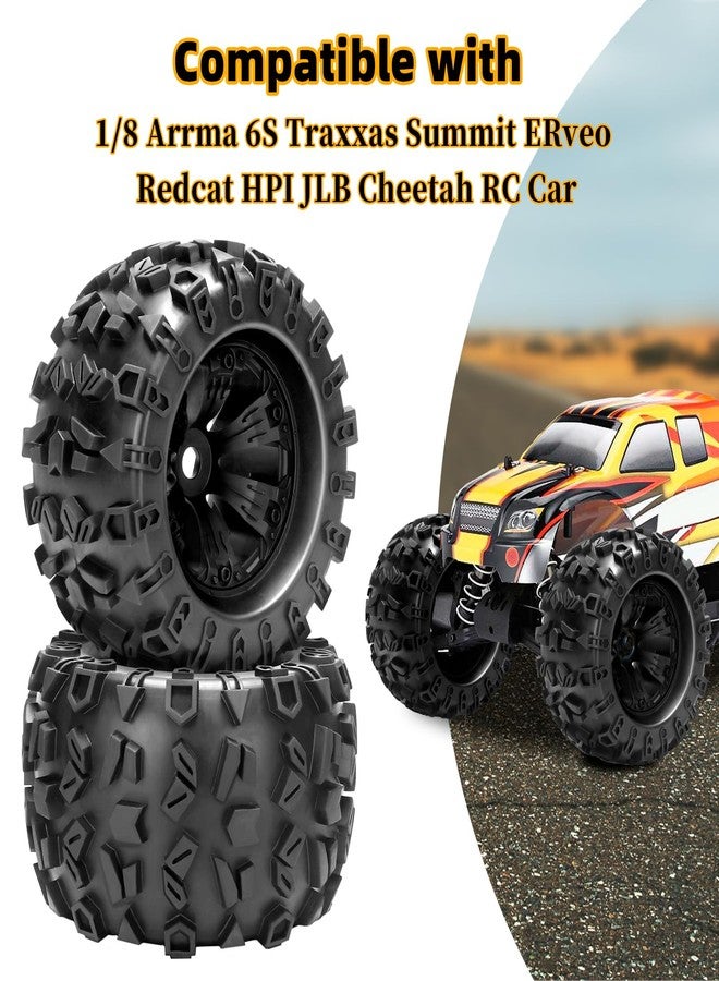 daitoku 1/8 RC Monster Truck Tires, daitoku 17mm Hex RC Wheels and Tires for Traxxas Maxx Tmaxx E-Revo Revo 3.3 Arrma Kraton Notorious 6s Redcat Kaiju Shredder JLB Cheetah Monster - Image 2